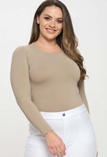 Curvy Seamless Round Neck Long Sleeve Layering Top