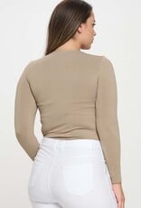 Curvy Seamless Round Neck Long Sleeve Layering Top