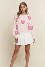 Hearts Pearl Embroidered Sweater