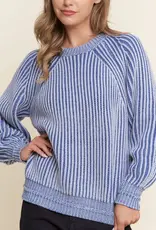 Ribbed Stripe Knit Sweater Top