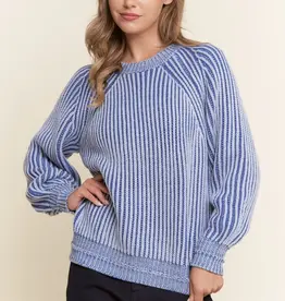Ribbed Stripe Knit Sweater Top