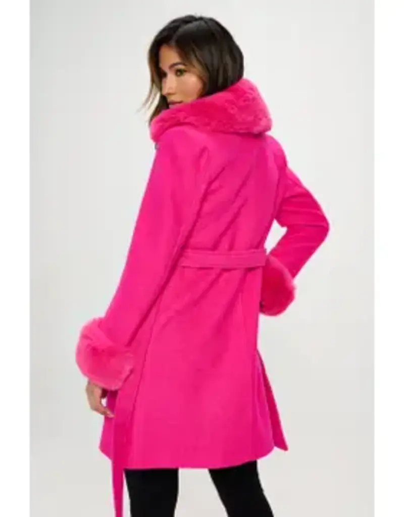Enchantment Faux Fur - Trimmed Belted Coat