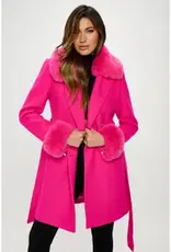 Enchantment Faux Fur - Trimmed Belted Coat