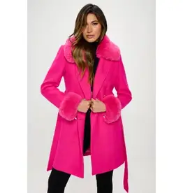 Enchantment Faux Fur - Trimmed Belted Coat