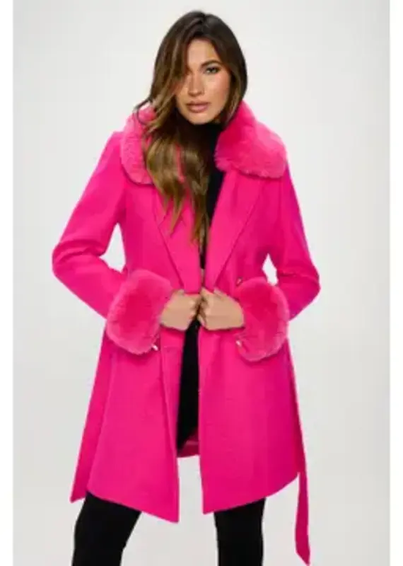 Enchantment Faux Fur - Trimmed Belted Coat