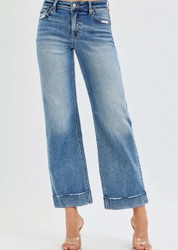 Mid Rise Crop Straight w/ Taylor Cuffed Jean