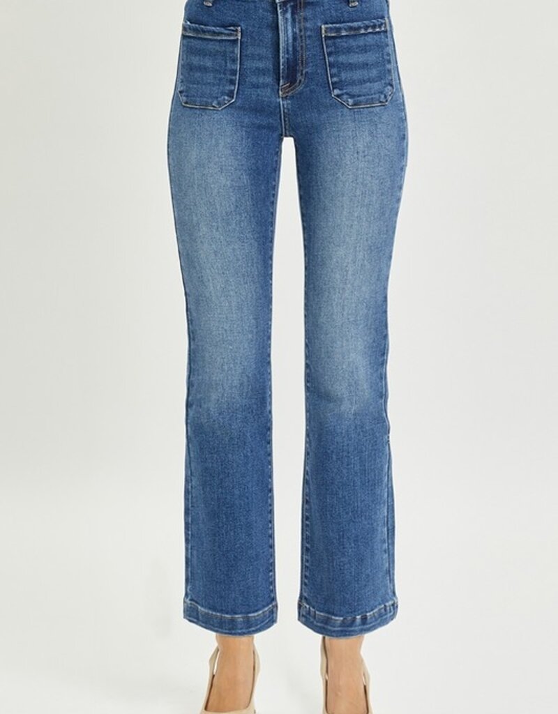 High Rise Ankle Bootcut W/ Patch Pocket Front
