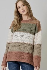 Color Blocked Pointelle Sweater