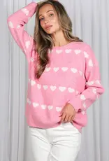 Sweet Hearts Embellished Cozy Knitted Sweater