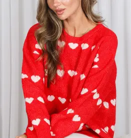 Sweet Hearts Embellished Cozy Knitted Sweater