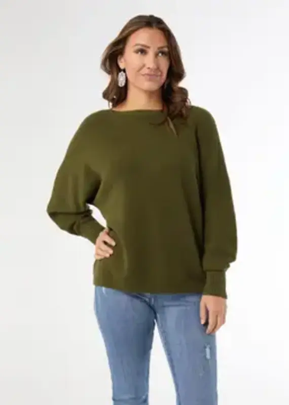 Relaxed Ciana Pullover Sweater with Lattice Back