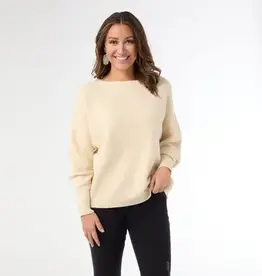 Relaxed Ciana Pullover Sweater with Lattice Back