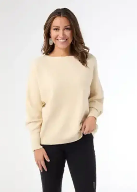 Relaxed Ciana Pullover Sweater with Lattice Back