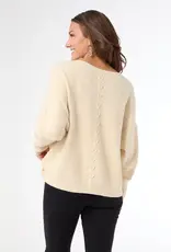 Relaxed Ciana Pullover Sweater with Lattice Back