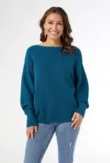 Relaxed Ciana Pullover Sweater with Lattice Back