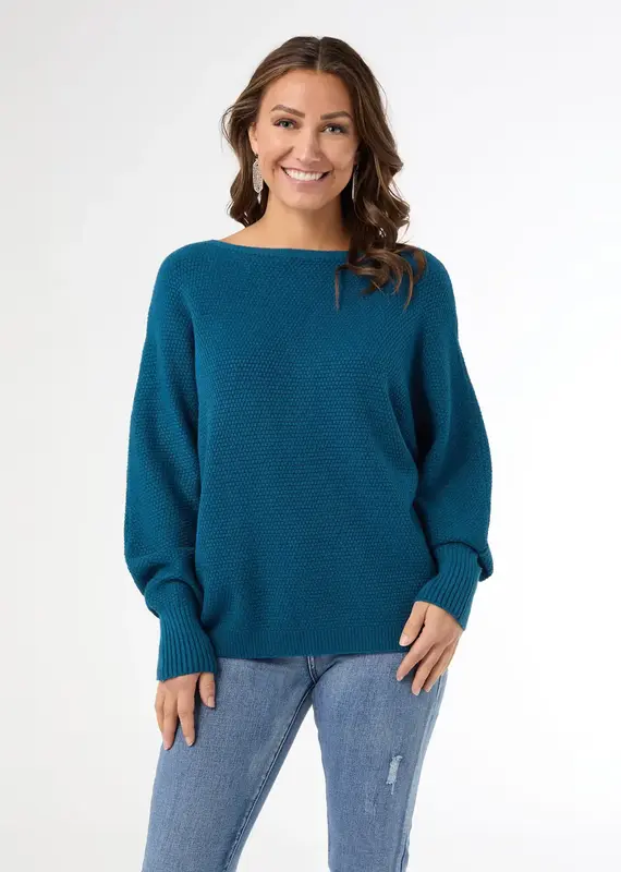 Relaxed Ciana Pullover Sweater with Lattice Back
