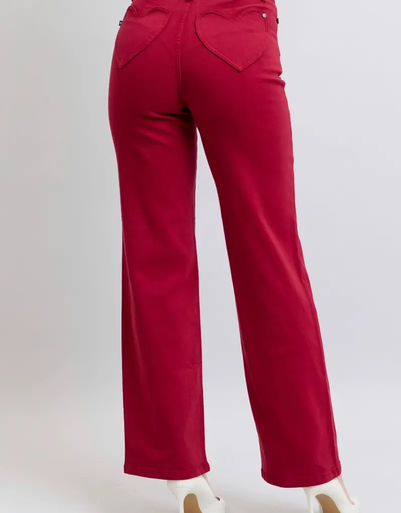 Judy Blue - Heart Shaped Back Pockets High Waisted 90's Straight