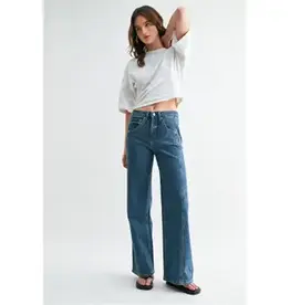 High Rise Wide Leg Side Panel