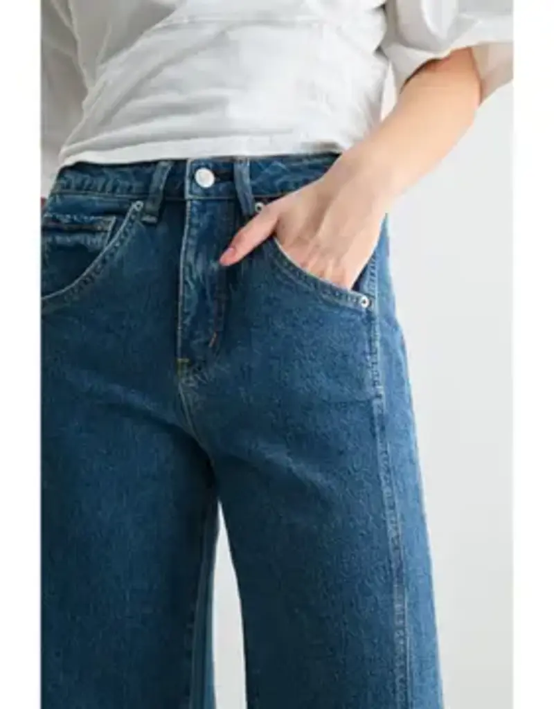 High Rise Wide Leg Side Panel