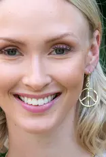 Peace Sign Gold Plated Earrings