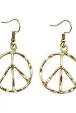 Peace Sign Gold Plated Earrings