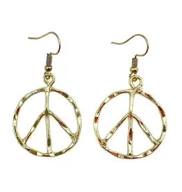 Peace Sign Gold Plated Earrings