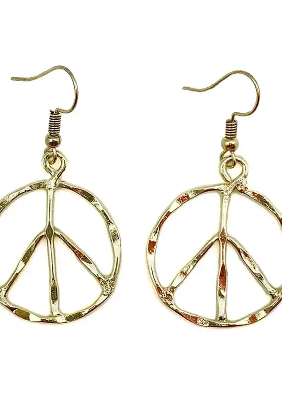 Peace Sign Gold Plated Earrings