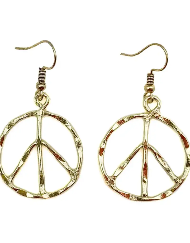 Peace Sign Gold Plated Earrings