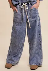 Denim Pant Wide-Leg & Draw String Waist