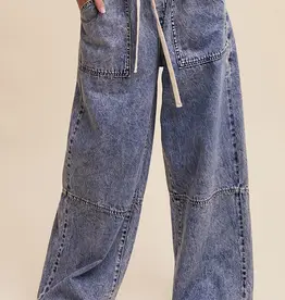 Denim Pant Wide-Leg & Draw String Waist