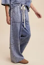 Denim Pant Wide-Leg & Draw String Waist