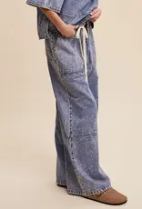Denim Pant Wide-Leg & Draw String Waist