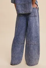 Denim Pant Wide-Leg & Draw String Waist