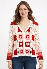 Crocheted Button Front Cardigan