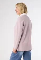 Heavenly-Luxe Sweater with Woven Collar