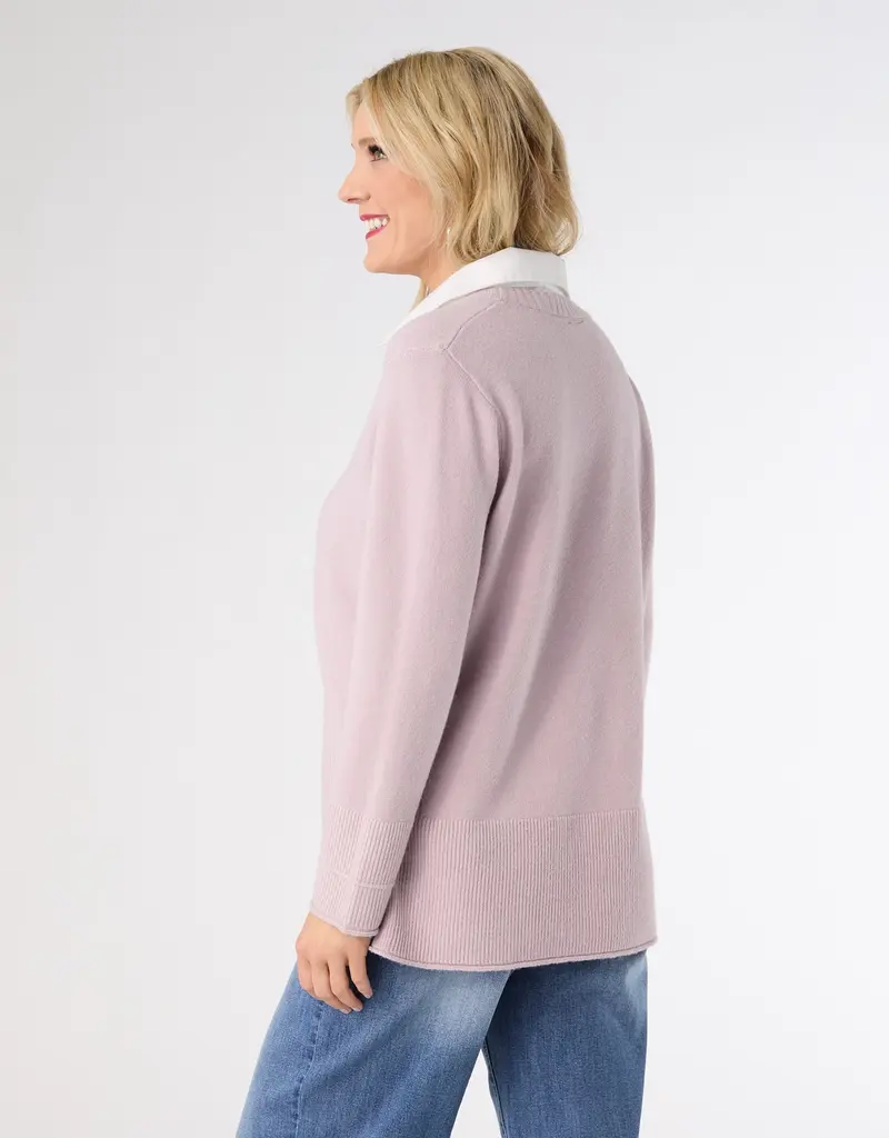 Heavenly-Luxe Sweater with Woven Collar