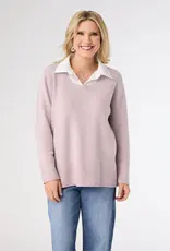 Heavenly-Luxe Sweater with Woven Collar