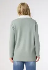 Heavenly-Luxe Sweater with Woven Collar
