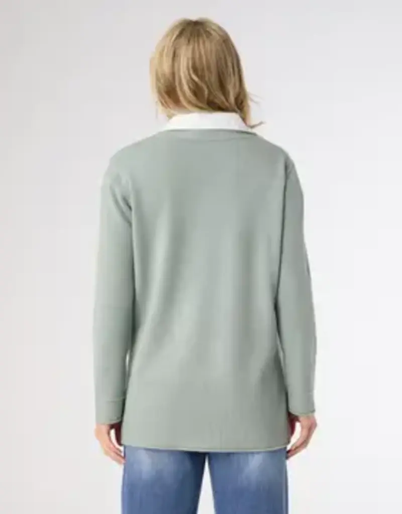 Heavenly-Luxe Sweater with Woven Collar