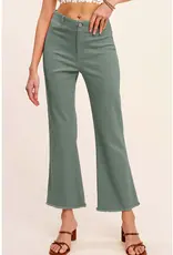 Soft Washed Stretchy High Waisted Flare Pants