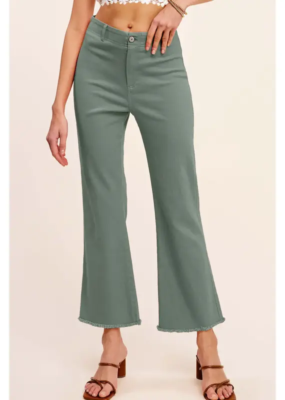 Soft Washed Stretchy High Waisted Flare Pants