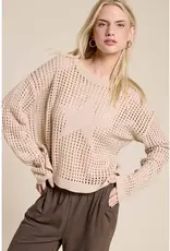 Relaxed Open Knit Hollow Out Star Sweater Pullover