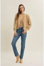 Any Season Mineral-Washed Cable Knit Cardigan