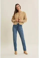 Any Season Mineral-Washed Cable Knit Cardigan