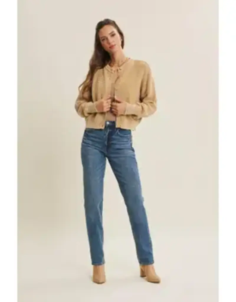 Any Season Mineral-Washed Cable Knit Cardigan