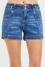 Mid Rise Shorts With Seam Details