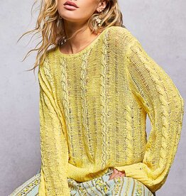 Lightweight Cable Knit Summer Sweater