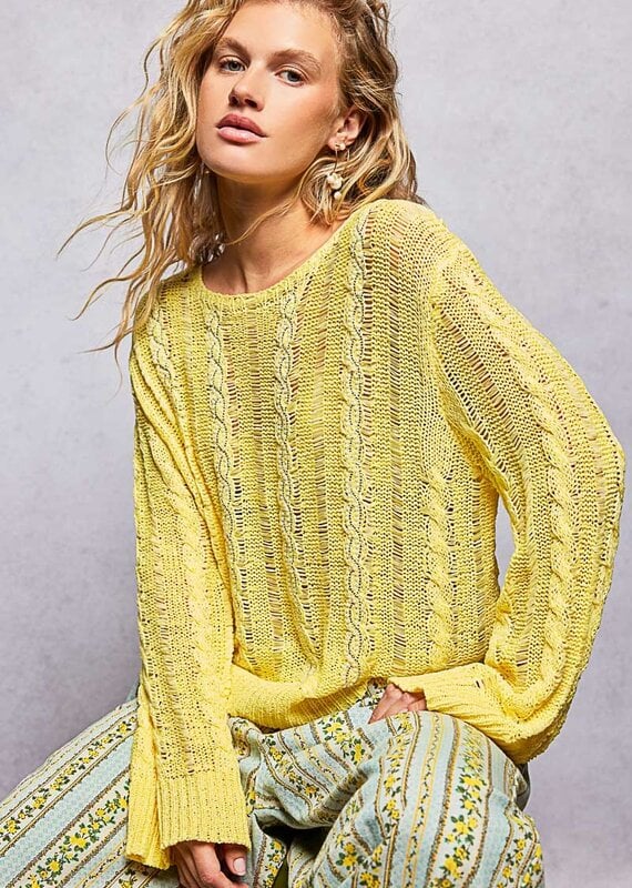 Lightweight Cable Knit Summer Sweater