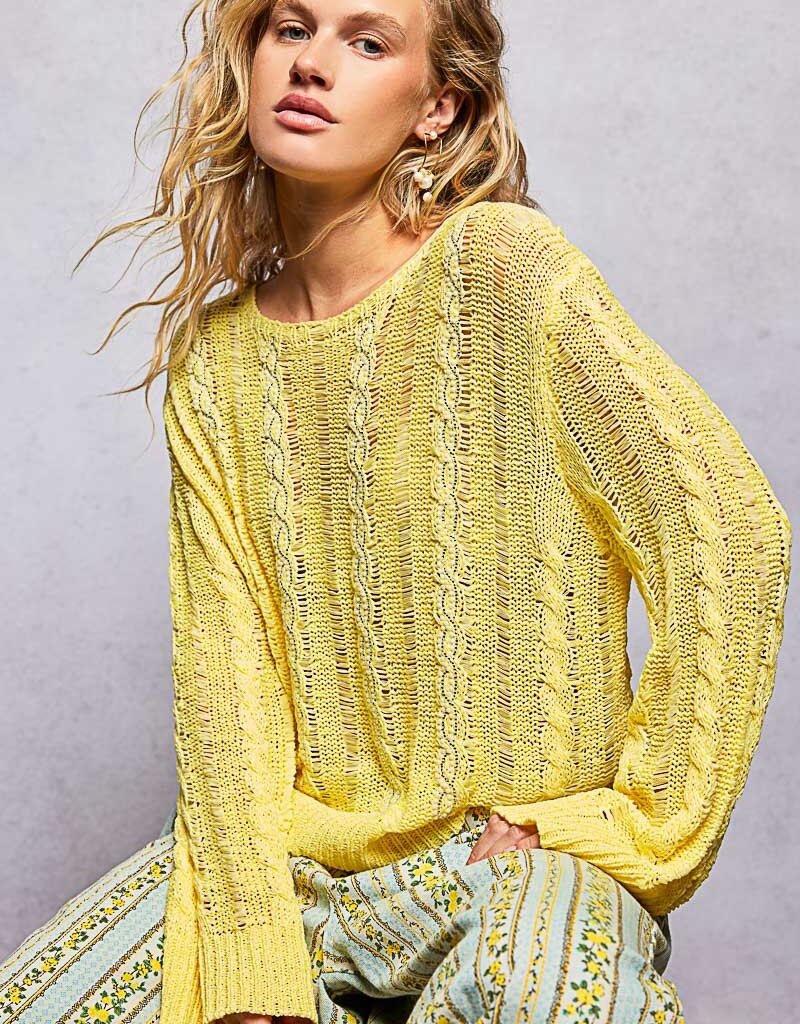 Lightweight Cable Knit Summer Sweater