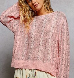 Lightweight Cable Knit Summer Sweater